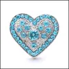 Klemt haken groothandel trendy kristal strass love heart snap knoppen clasp 18mm metalen decoratieve zirkonen knop charmes voor diy dhb3w