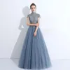 Party Dresses Classic Evening With High-neck Floor-length Custom Made Applique Race Prom Dress Formal Gowns Real Image