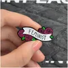 Мультипликационные аксессуары оладья Pin Pin Red Rose Floral Feminist Ping