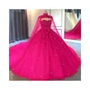 Quinceanera sukienki Sweetheart Crystal cekinowa suknia balowa z aplikacjami szalowymi Tiul-Up Sweet 16 Debiutante Party Birthday Vestidos de 15 Anos 03