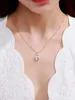 Luxury 925 Sterling Silver Crystal Ocean Heart Necklace Gold Plated Zircon Pendant Wedding Jewelry Ladies Clavicle Chain Choker