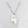 Hänge halsband rostfritt stål serbia karta för kvinnor flickor silver färg srbija smycken serbiska gåvor