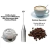 Handheld Stainless Steel Coffee Milk Frother Tool Foamer Drink Electric Whisk Mixer Battery Operated Kitchen Egg Beater Stirrer DHL FEDEX