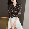 Women's Blouses Women Loose Long Sleeve Tops Casual Print Shirt Summer Office Lady Elegant Blouse Streetwear Fashion V125