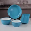 Bowls Enamel Pure Blue Sky Bowl Rice Soup Plate Baking Tray Meal Oven