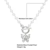 Chaînes mode perle chaîne collier avec papillon pendentif breloques argenté cou bijoux grâce pour les femmes fille fête idées cadeaux