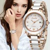 腕時計のファッションの女性時計ローズゴールドレディースブレスレットウォッチリロジュミュージャークリエイティブウォータープルーフクォーツウォッチフォー女性230215