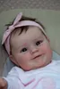 Lalki NPK 50 cm Reborn Baby Doll Born Girl Baby Lifelike prawdziwa miękka dotyk maddie z ręcznie zakorzenionymi włosami Wysokiej jakości ręcznie robioną sztukę 230215