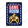 Neon Gaming Gamer Poster Vintage Metal Tin Signs Sleep Game Retro Metal Plaque Wall Art Decor for Boys Girls Playroom Home Gamer Office Neon decoration SIze 30X20 w01