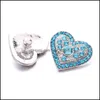 CLASPS HOOKS POCHOTHER TRENDY CRYSTAL RHINESTONE Love Heart Snap Button Class 18mm Metal Decorative Zircon Button Charms f￶r DIY DHB3W