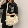 Kvällspåsar stor tonåring duk hobo väska student japansk kvinna hip hop ekologi bomull stor kapacitet slouch kvinnlig budbärare