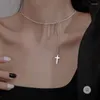 Choker panjbj 925 stempel zilveren kleur kruis ketting voor vrouwen meisje Europese persoonlijkheid splicing kwalen sieraden feest cadeau dropship