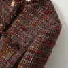 Dames Jackets Designer 2022 Herfst en winter Nieuwe Amber Honey Red Light Luxe Mode Prachtige Tweed Jacket Woman BXTJ