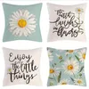 Pillow Case Daisy Sun Flower Hold Pillow Cover Summer Printed Throw Pillows Case Room Home Decorative Pillowcase Sofa Couch Cushion Cover Bedding Supplies BC307