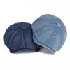 Berets Real Sboy Cap Spring And Autumn Washed Denim Hat Women's British Solid Beret Lvy Painter Elastic Men'sBerets