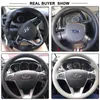 Steering Wheel Covers Inch/38 Cm PU Leather Car Cover Anti-slip Steering-Wheel Braid Stitch On Wrap With Needle ThreadSteering