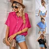 Women's Blouses 2023 European And American Spring Summer Women's Casual Shirt Collar Loose Solid Color