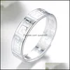 Band Rings Vintage Sier Unique Style Party Wedding For Women Ethnic Color Love Engagement Ring Drop Delivery Jewelry Dh90N