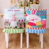 Krzesło wielkanocne tylne okładki króliczki jaja domowy wiosny domek wiejski do mycia zdejmowana dekoracja kuchni wielkanocnej