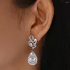Studörhängen Bettyue Fashion Statement Elegant Cubic Zircon Earring Waterdrop Shape Design för kvinnlig modern stil Bankett Noble Jewelry