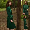 Wraps Green Long Women Bathrobe Sleepwear Bridal Robe Nightgowns Satin Silk Lingerie Peignoir Kimono Dressing Gowns Robes