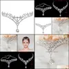 Chokers Tiara Bridal Necklaces Crown Wedding Hair Accessories Jewelry Drop Delivery Pendants Dhza9