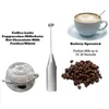 Handheld Stainless Steel Coffee Milk Frother Tool Foamer Drink Electric Whisk Mixer Battery Operated Kitchen Egg Beater Stirrer DHL