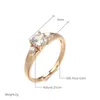 Bandringe Kinel Neue 585 Rose Gold Braut Ehering Mode Natürliche Zirkon Kristall Ringe für Frauen Engagement Luxus Schmuck G230213