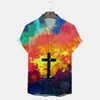 Casual shirts voor heren heren Summer Beach Seaside digitale 3D printen reversknop korte mouw shirt T Hawaii Holiday Camisas de Hombre