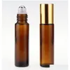 Parfumfles Essentiële olierollenflessen 10 ml Frosted Amber Glass met rollen Ballen Roll op drop levering Health Beauty Geur Dhlwa