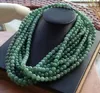 Chains 1pcs Green Certified Burma A JADE Jadeite Beads Necklace 8mm 20 Inches