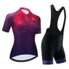 2024 Purple Pro Women Summer Cycling Jersey Zestaw Sinka na rowerowe rowery z krótkim rękawem