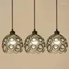Pendellampor konst modern minimalistisk enstaka huvud ledde gångstång restaurang lampa personlighet tre kristall middagar hängande