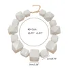 Kedjor geometriska vita pärlor halsband damer kläder smycken akryl afrikansk pärlor tjock för halloween gåva