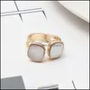 Cluster Rings Leopard Print White Blue Abalone Shell Paper Fashion Gold Color Brincos Pendientes Jewelry Ring For Women Drop Delivery Dhyo1