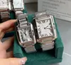 Women Men Mecánicos Automáticos Diamantes Reloj 316 Steel 30 mm 36 mm Watches Square Designer Watches de 18k Rose Sapphire Glass Water5256309