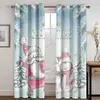 Curtain Kawaii Christmas Decoration Large Area Cartoon Pattern Santa Claus Car House