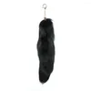 Chaves de chaves reais 13.8in preto branco Raccoon Fur Cosplay Acessórios de bolsas de brinquedo