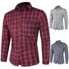 Men's Polos 2023 Spring Smart Casual Men's Cotton Plaid Shirt Male Business Office Long Sleeve High Quality Clothes