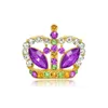 New Crystal Rhinestone Princess Queen Crown Brooch Pin Tiara Crown Brooches for Women Girls Crown Tiara For Wedding Party Banquet Birthday Jewelry