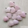 Charms Natural Rose Quartz Stone Heart Pingents Fit Colares Jewelry, fazendo componentes de conclus￵es de entrega de gotas dhfv1