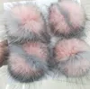 Berets 5pcs/działka podwójne kolory Twotone DIY Wielki rozmiar Naturalny szop szopa futro pompoms pomim zima kobiety czapki kapeluszowe czapki czapki czapki