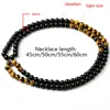 Chaînes Black Onyx Hommes Tiger Eye Pierre Collier de perles Mode Bijoux naturels Design Cadeau fait à la main