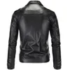 Herrenjacken Herren Lederjacken Weiß Schwarz Lässiges Revers Slim Fit Diagonaler Reißverschluss Motorrad PU Lederjacke Mantel Herrenbekleidung 230215