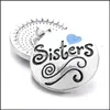 Charms Vintage Snap Button Sisters Friendship Women Jewelry Findings Painting Heart 18Mm Metal Snaps Buttons Diy Bracelet Jewellery Dhdma