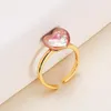 Cluster Rings Heart Shape Real Freshwater Pearl Ring Adjustable Finger Free Size Jewelry Women Female Girl Party Gift 10pcs/lot