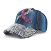 Beralar Pembe Şerit Beyzbol Şapkası Farkındalık Kadınlar için Şapkalar Bling