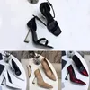 Designerschuhe Damen Sandalen Party Mode Sandale Niete Tanzschuh Neue sexy Absätze Dame Hochzeit Schuhe Metall Gürtelschnalle High Heel Frau Kleid Schuhe Größe 34-40-41 Mit Box