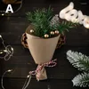 Decorative Flowers Christmas Bouquet Plastic Foam Simulation Pine Needles Cones Red Berry Party Decoration Year Gift