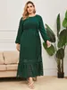 Ethnische Kleidung Sommer muslimische Frauen Kleid O Hals voller Länge Schnürung elegante islamische marokkanische Kaftan lose Plus Maxi Größe Abayas 2023